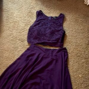 Full length 2 puece prom dress